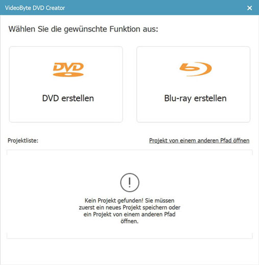 Blu-ray erstellen wählen
