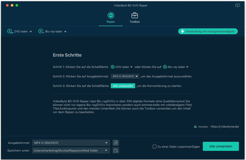 VideoByte BD-DVD Ripper für Mac