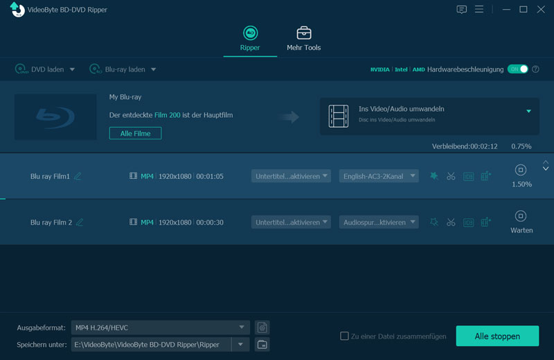 Blu-ray mit VideoByte BD-DVD Ripper entschlüsseln