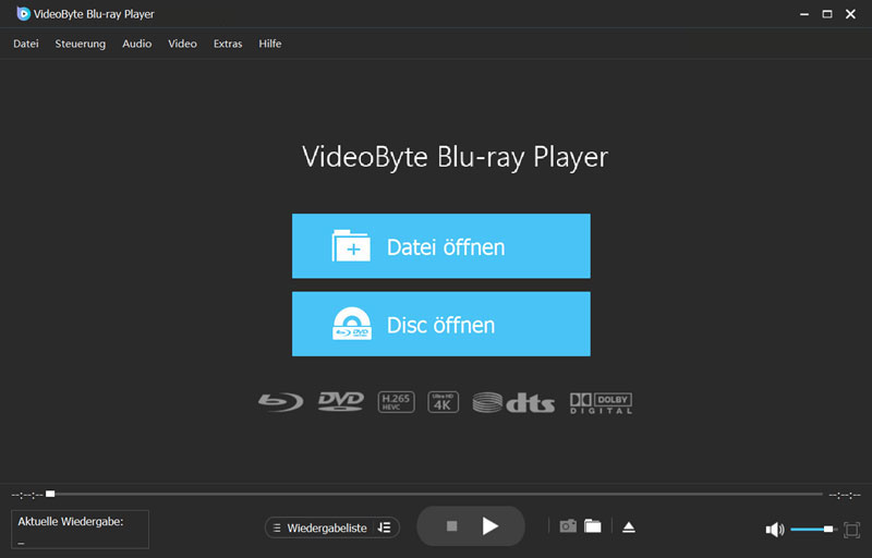 VideoByte Blu-ray Player Oberfläche