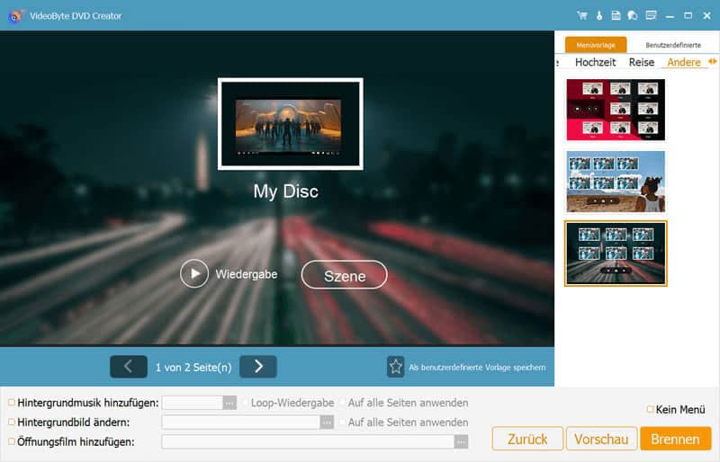 Blu-ray brennen mit VideoByte DVD Creator