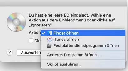 DVD im Finder öffnen