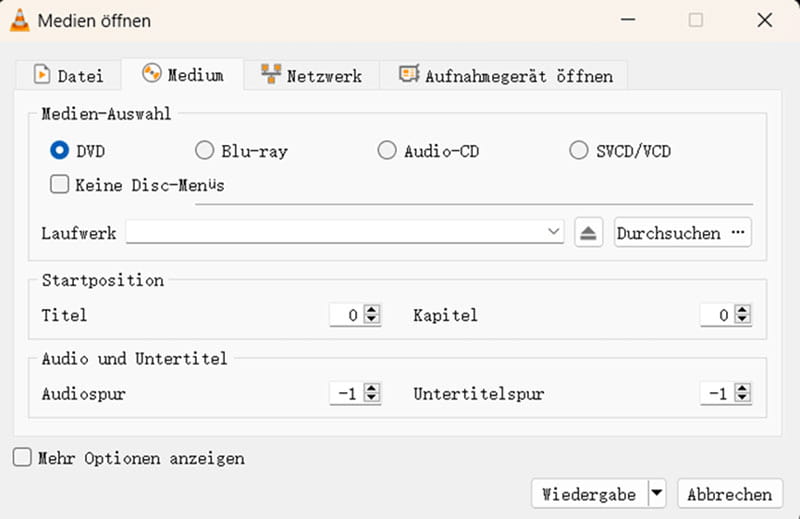 DVD auswählen