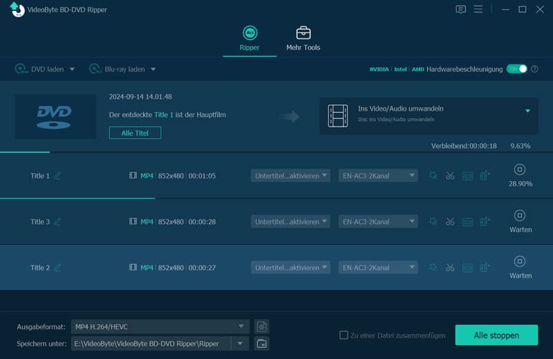 mit VideoByte BD-DVD Ripper DVD auf USB-Stick kopieren