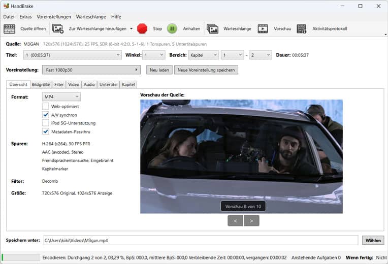 DVD mit HandBrake rippen