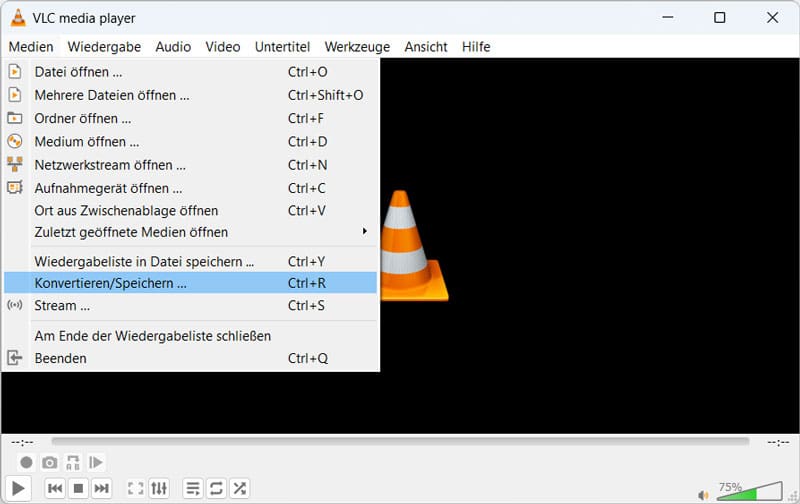 VLC öffnen