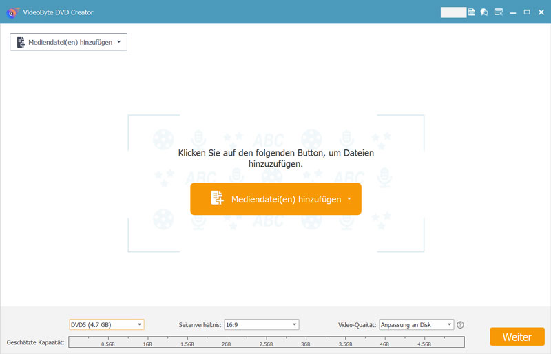 Mediendateien hinzufügen