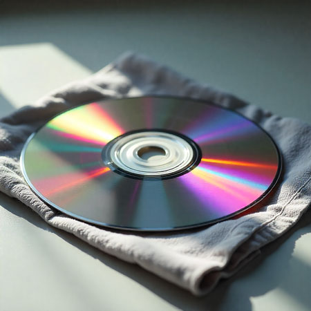 DVD auf eine weiche Unterlage legen