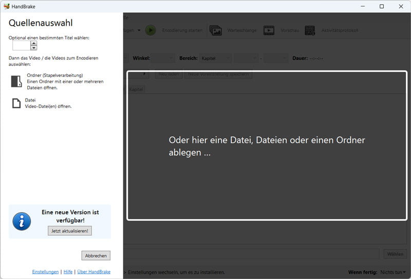  Blu-ray auf HandBrake laden