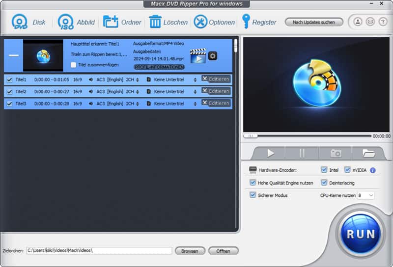 DVD mit MacX DVD Ripper Pro rippen
