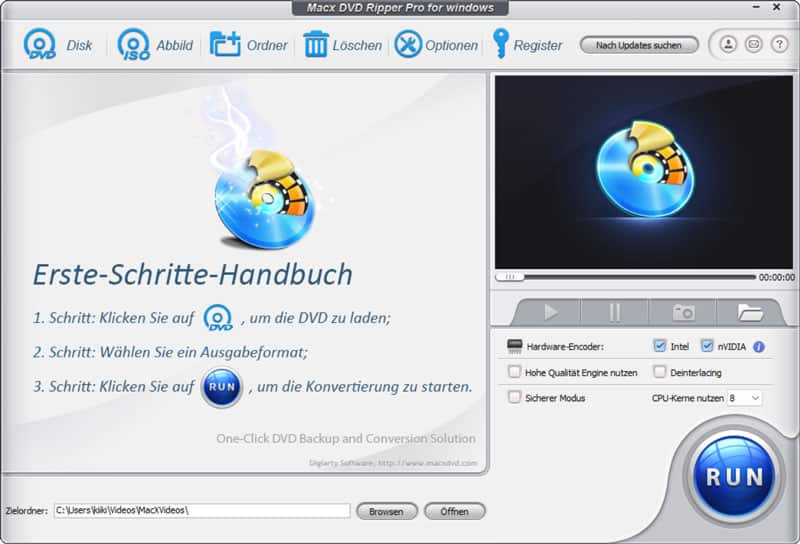 MacX DVD Ripper Pro starten