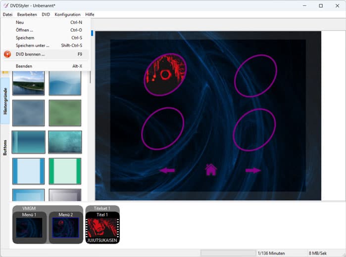 MKV auf DVD brennen mit DVDStyler
