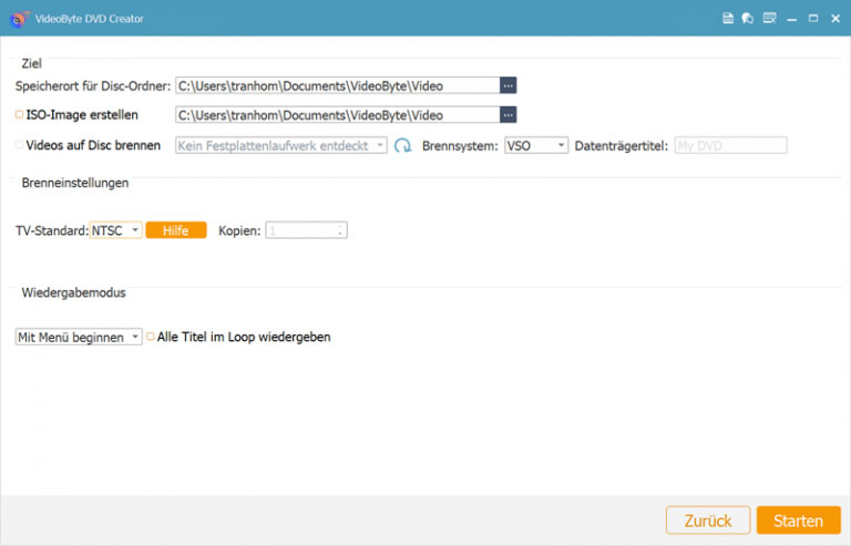 Speicherort auswählen
