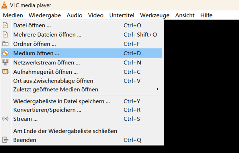 Medium Oeffnen Beim Vlc Wehlen