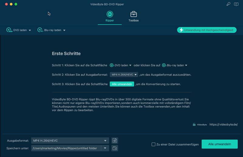 VideoByte BD-DVD Ripper für Mac