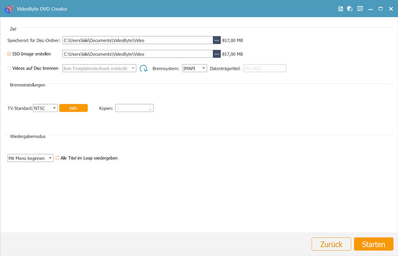 Breenvorgang starten