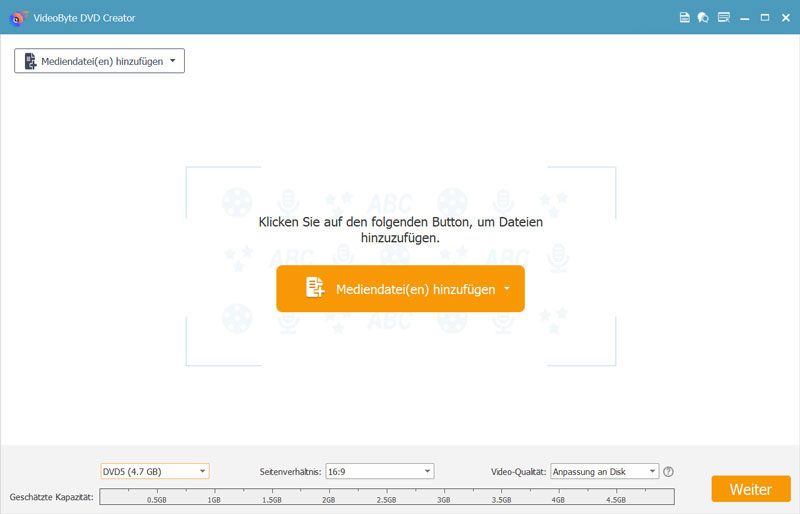 Mediendateien hinzufügen