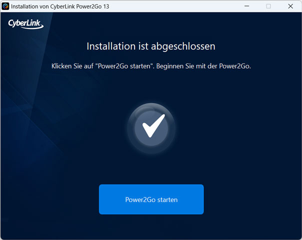 Power2Go installieren