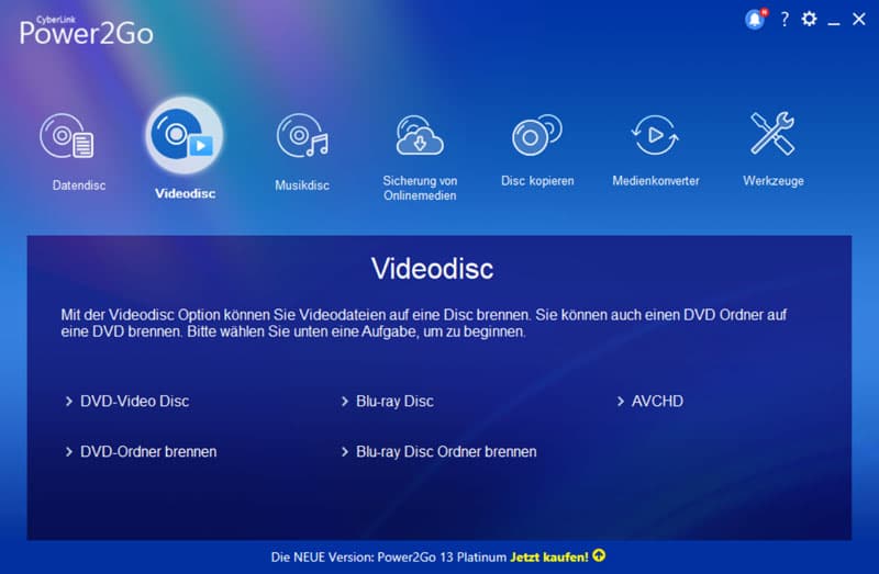 Videodisc auswählen