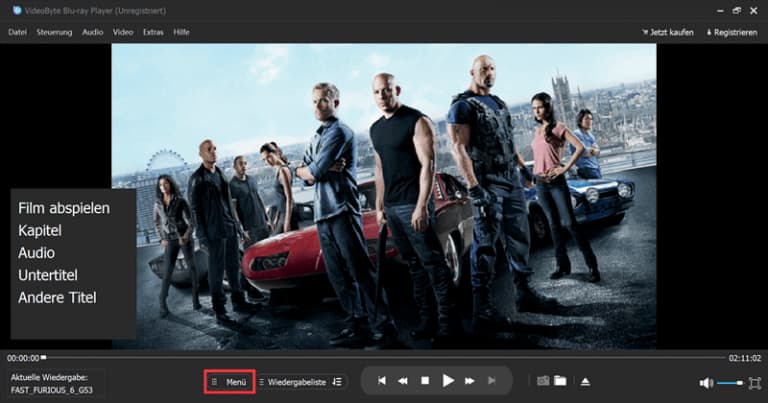 DVD mit VideoByte Blu-ray Player abspielen