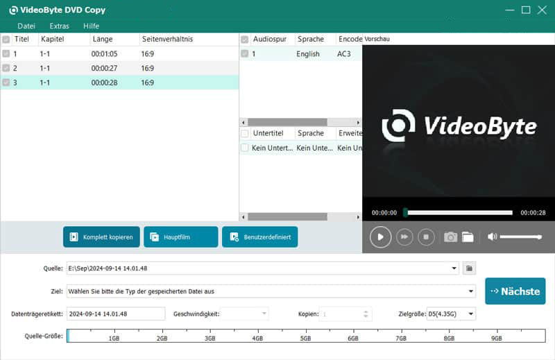 VideoByte DVD Copy starten