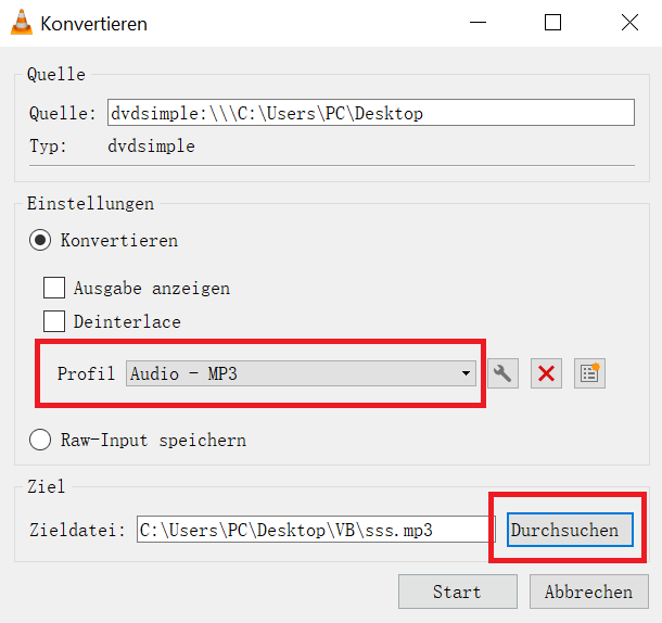 DVD-Audio in MP3 konvertieren mit VLC